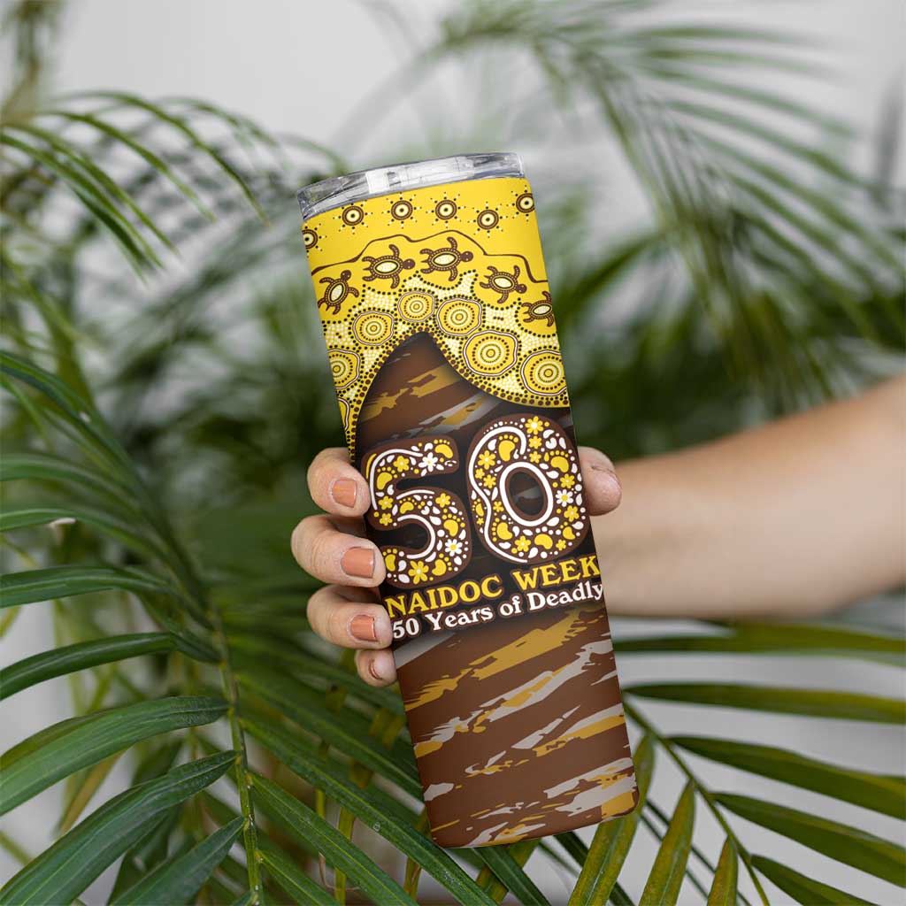 Hawthorn Hawks NAIDOC Week 2026 Skinny Tumbler Australian Aboriginal Dot Art Dreamtime Pattern Style