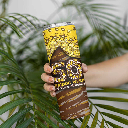 Hawthorn Hawks NAIDOC Week 2026 Skinny Tumbler Australian Aboriginal Dot Art Dreamtime Pattern Style