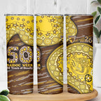 Hawthorn Hawks NAIDOC Week 2026 Skinny Tumbler Australian Aboriginal Dot Art Dreamtime Pattern Style