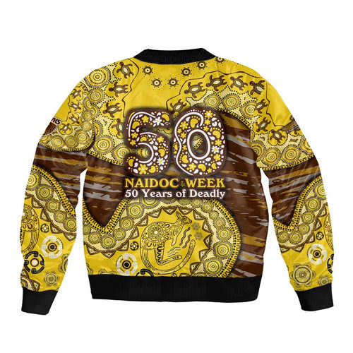 Hawthorn Hawks NAIDOC Week 2026 Sleeve Zip Bomber Jacket Australian Aboriginal Dot Art Dreamtime Pattern Style