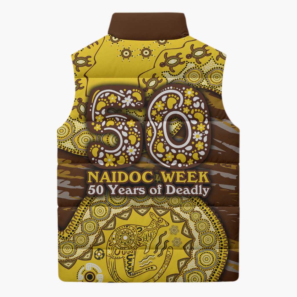Hawthorn Hawks NAIDOC Week 2026 Sleeveless Puffer Jacket Australian Aboriginal Dot Art Dreamtime Pattern Style