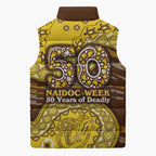 Hawthorn Hawks NAIDOC Week 2026 Sleeveless Puffer Jacket Australian Aboriginal Dot Art Dreamtime Pattern Style