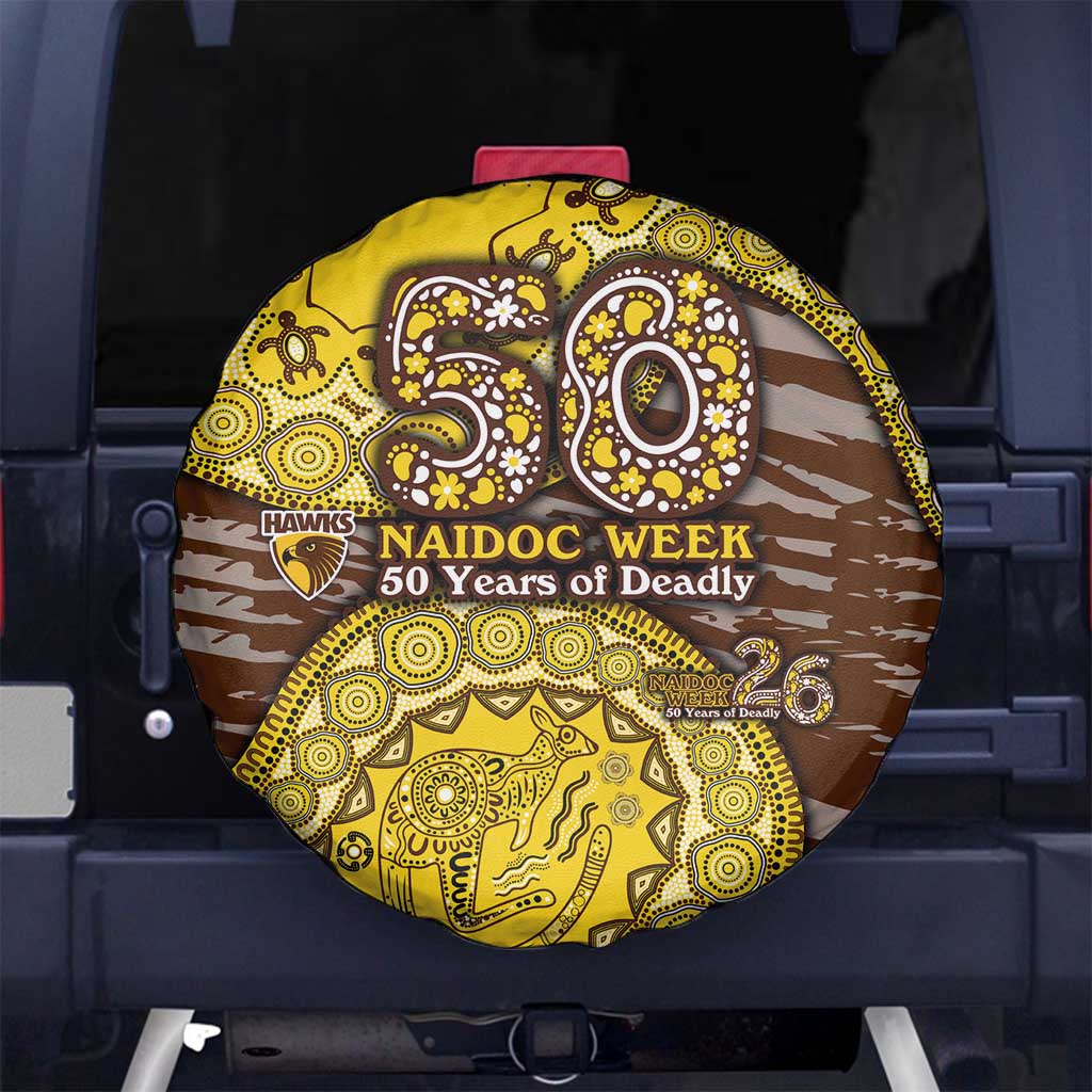Hawthorn Hawks NAIDOC Week 2026 Spare Tire Cover Australian Aboriginal Dot Art Dreamtime Pattern Style
