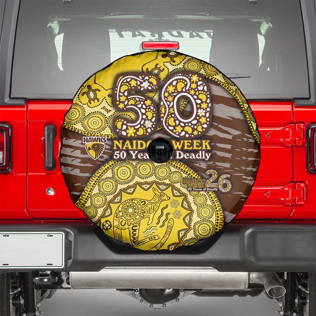 Hawthorn Hawks NAIDOC Week 2026 Spare Tire Cover Australian Aboriginal Dot Art Dreamtime Pattern Style