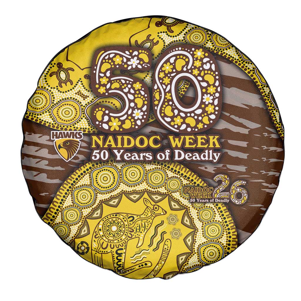 Hawthorn Hawks NAIDOC Week 2026 Spare Tire Cover Australian Aboriginal Dot Art Dreamtime Pattern Style