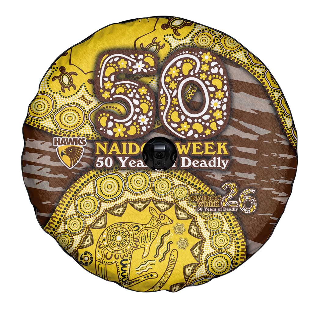 Hawthorn Hawks NAIDOC Week 2026 Spare Tire Cover Australian Aboriginal Dot Art Dreamtime Pattern Style