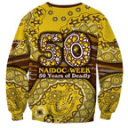 Hawthorn Hawks NAIDOC Week 2026 Sweatshirt Australian Aboriginal Dot Art Dreamtime Pattern Style
