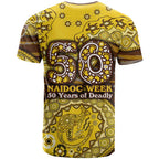 Hawthorn Hawks NAIDOC Week 2026 T Shirt Australian Aboriginal Dot Art Dreamtime Pattern Style