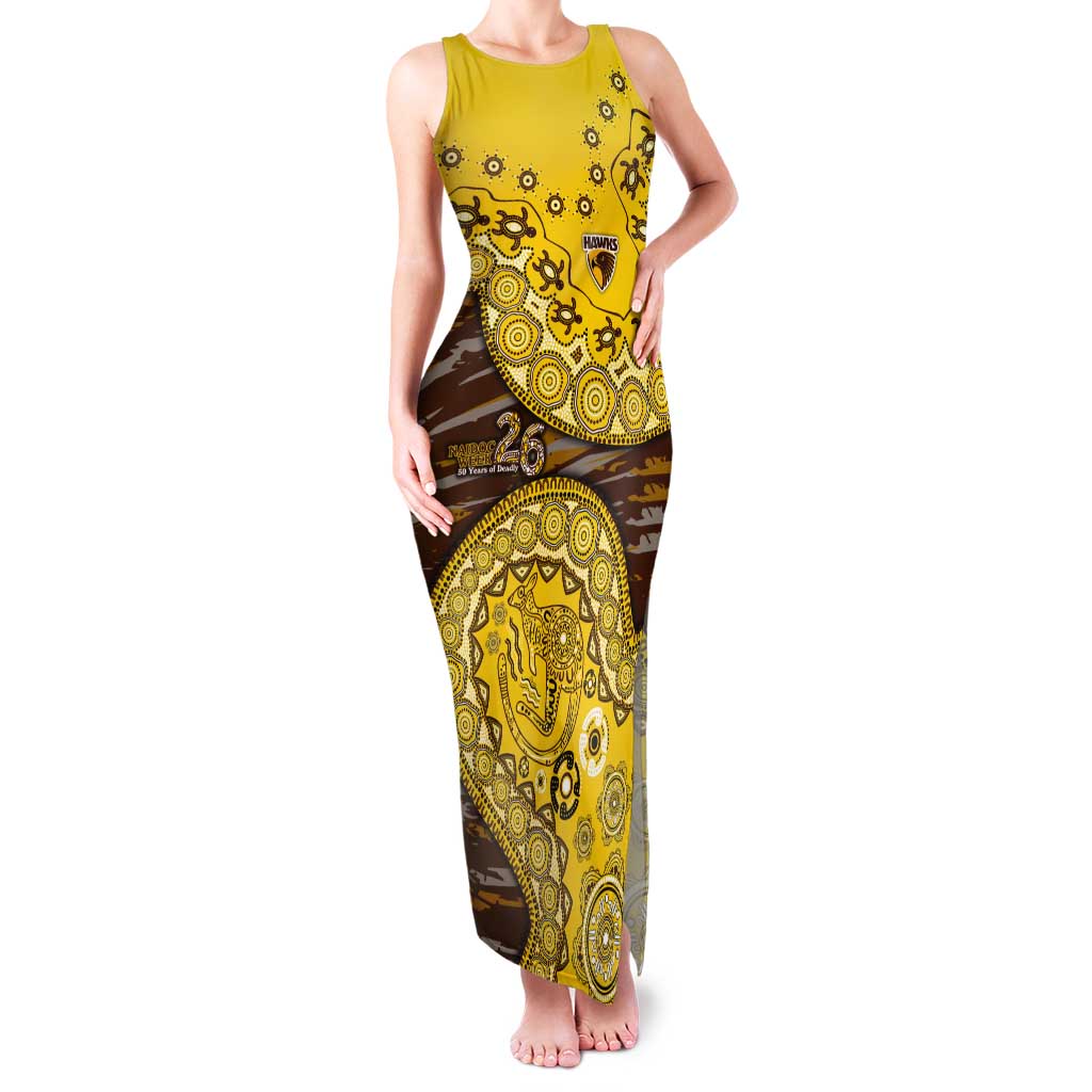 Hawthorn Hawks NAIDOC Week 2026 Tank Maxi Dress Australian Aboriginal Dot Art Dreamtime Pattern Style