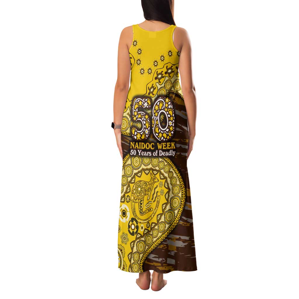 Hawthorn Hawks NAIDOC Week 2026 Tank Maxi Dress Australian Aboriginal Dot Art Dreamtime Pattern Style