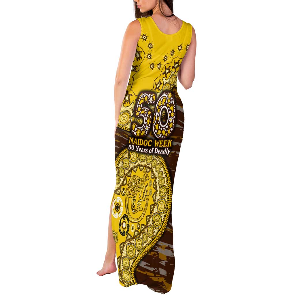 Hawthorn Hawks NAIDOC Week 2026 Tank Maxi Dress Australian Aboriginal Dot Art Dreamtime Pattern Style