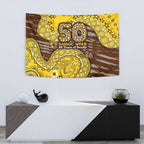 Hawthorn Hawks NAIDOC Week 2026 Tapestry Australian Aboriginal Dot Art Dreamtime Pattern Style