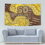 Hawthorn Hawks NAIDOC Week 2026 Tapestry Australian Aboriginal Dot Art Dreamtime Pattern Style