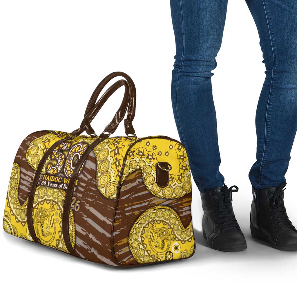 Hawthorn Hawks NAIDOC Week 2026 Travel Bag Australian Aboriginal Dot Art Dreamtime Pattern Style
