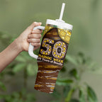 Hawthorn Hawks NAIDOC Week 2026 Tumbler With Handle Australian Aboriginal Dot Art Dreamtime Pattern Style