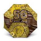 Hawthorn Hawks NAIDOC Week 2026 Umbrella Australian Aboriginal Dot Art Dreamtime Pattern Style