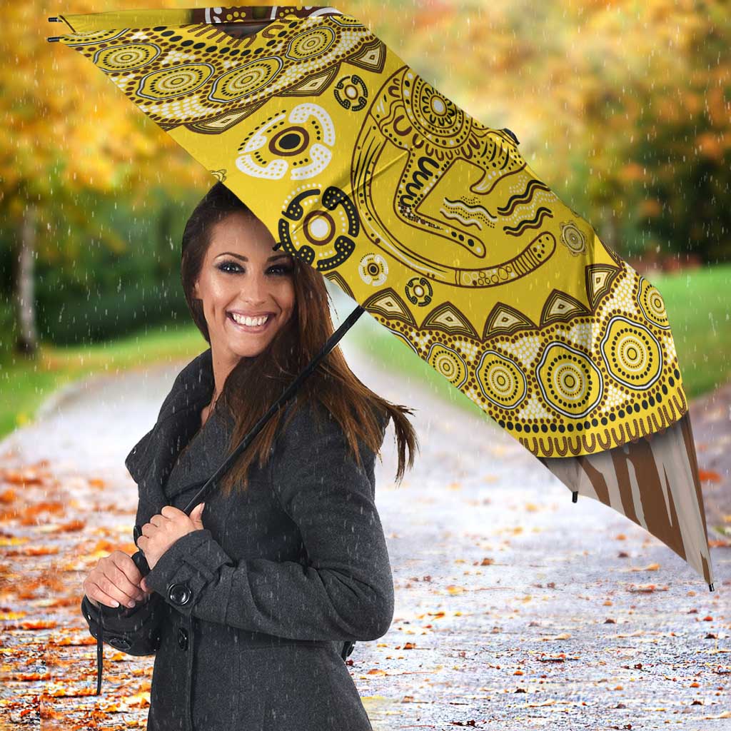 Hawthorn Hawks NAIDOC Week 2026 Umbrella Australian Aboriginal Dot Art Dreamtime Pattern Style