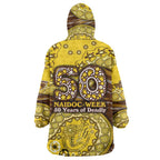 Hawthorn Hawks NAIDOC Week 2026 Wearable Blanket Hoodie Australian Aboriginal Dot Art Dreamtime Pattern Style
