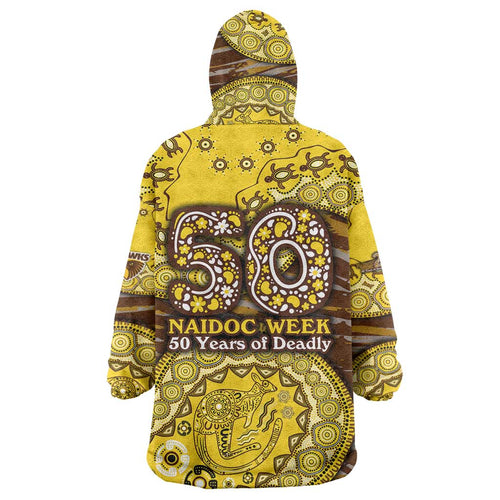 Hawthorn Hawks NAIDOC Week 2026 Wearable Blanket Hoodie Australian Aboriginal Dot Art Dreamtime Pattern Style