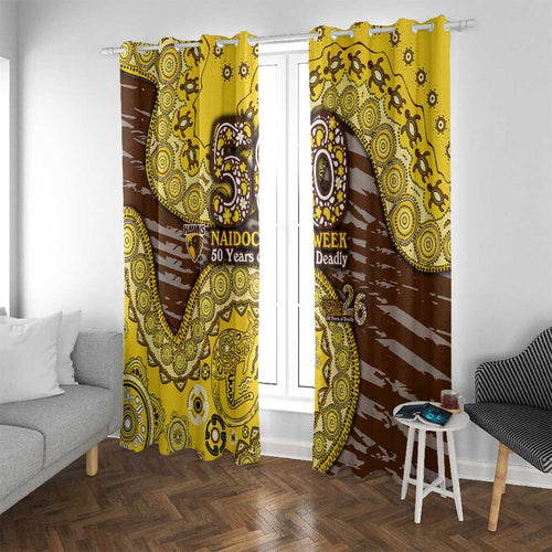 Hawthorn Hawks NAIDOC Week 2026 Window Curtain Australian Aboriginal Dot Art Dreamtime Pattern Style
