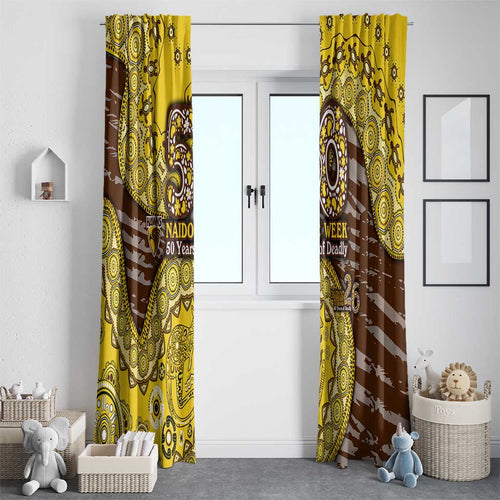 Hawthorn Hawks NAIDOC Week 2026 Window Curtain Australian Aboriginal Dot Art Dreamtime Pattern Style