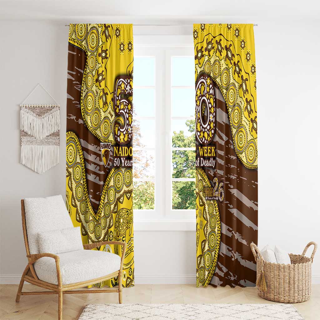 Hawthorn Hawks NAIDOC Week 2026 Window Curtain Australian Aboriginal Dot Art Dreamtime Pattern Style