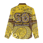 Hawthorn Hawks NAIDOC Week 2026 Women Casual Shirt Australian Aboriginal Dot Art Dreamtime Pattern Style