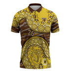 Hawthorn Hawks NAIDOC Week 2026 Zipper Polo Shirt Australian Aboriginal Dot Art Dreamtime Pattern Style