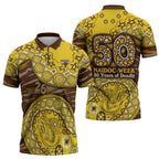 Hawthorn Hawks NAIDOC Week 2026 Zipper Polo Shirt Australian Aboriginal Dot Art Dreamtime Pattern Style