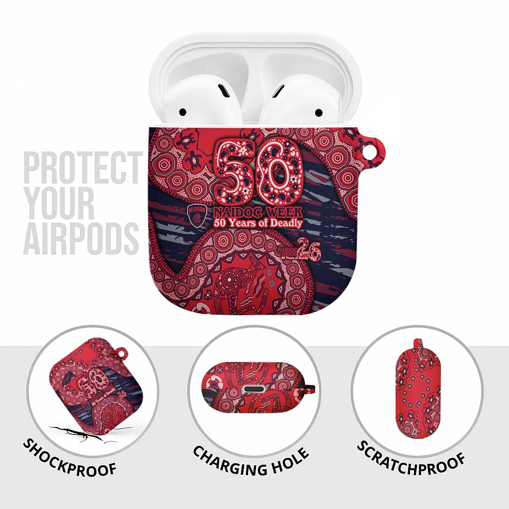 Melbourne Demons NAIDOC Week 2026 AirPods Case Australian Aboriginal Dot Art Dreamtime Pattern Style