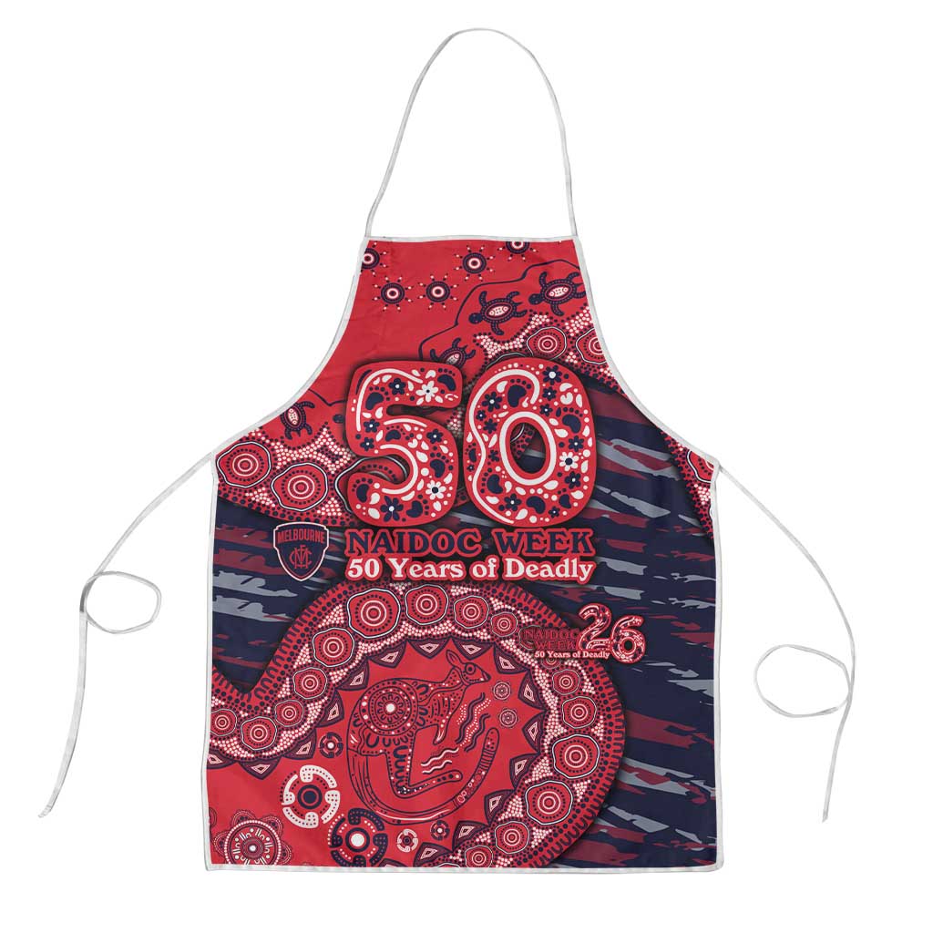Melbourne Demons NAIDOC Week 2026 Apron Australian Aboriginal Dot Art Dreamtime Pattern Style