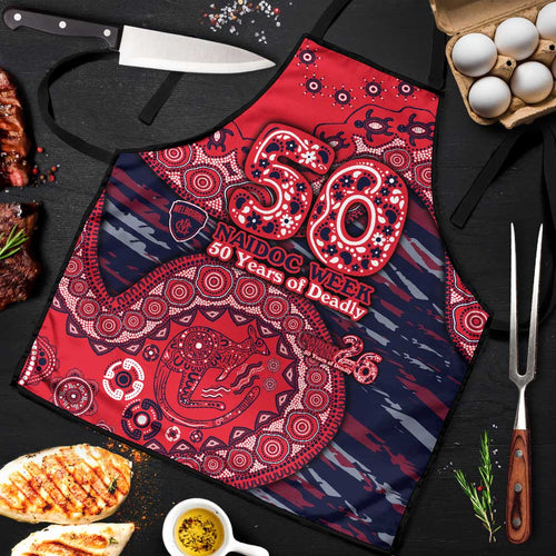 Melbourne Demons NAIDOC Week 2026 Apron Australian Aboriginal Dot Art Dreamtime Pattern Style