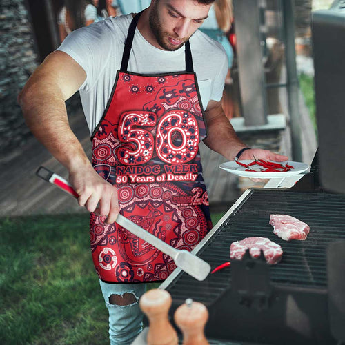 Melbourne Demons NAIDOC Week 2026 Apron Australian Aboriginal Dot Art Dreamtime Pattern Style