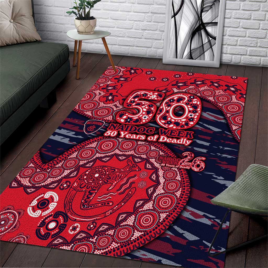 Melbourne Demons NAIDOC Week 2026 Area Rug Australian Aboriginal Dot Art Dreamtime Pattern Style