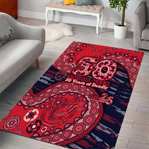 Melbourne Demons NAIDOC Week 2026 Area Rug Australian Aboriginal Dot Art Dreamtime Pattern Style