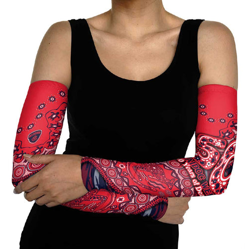 Melbourne Demons NAIDOC Week 2026 Arm Sleeves Australian Aboriginal Dot Art Dreamtime Pattern Style