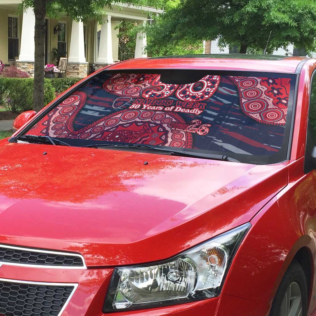Melbourne Demons NAIDOC Week 2026 Auto Sun Shade Australian Aboriginal Dot Art Dreamtime Pattern Style