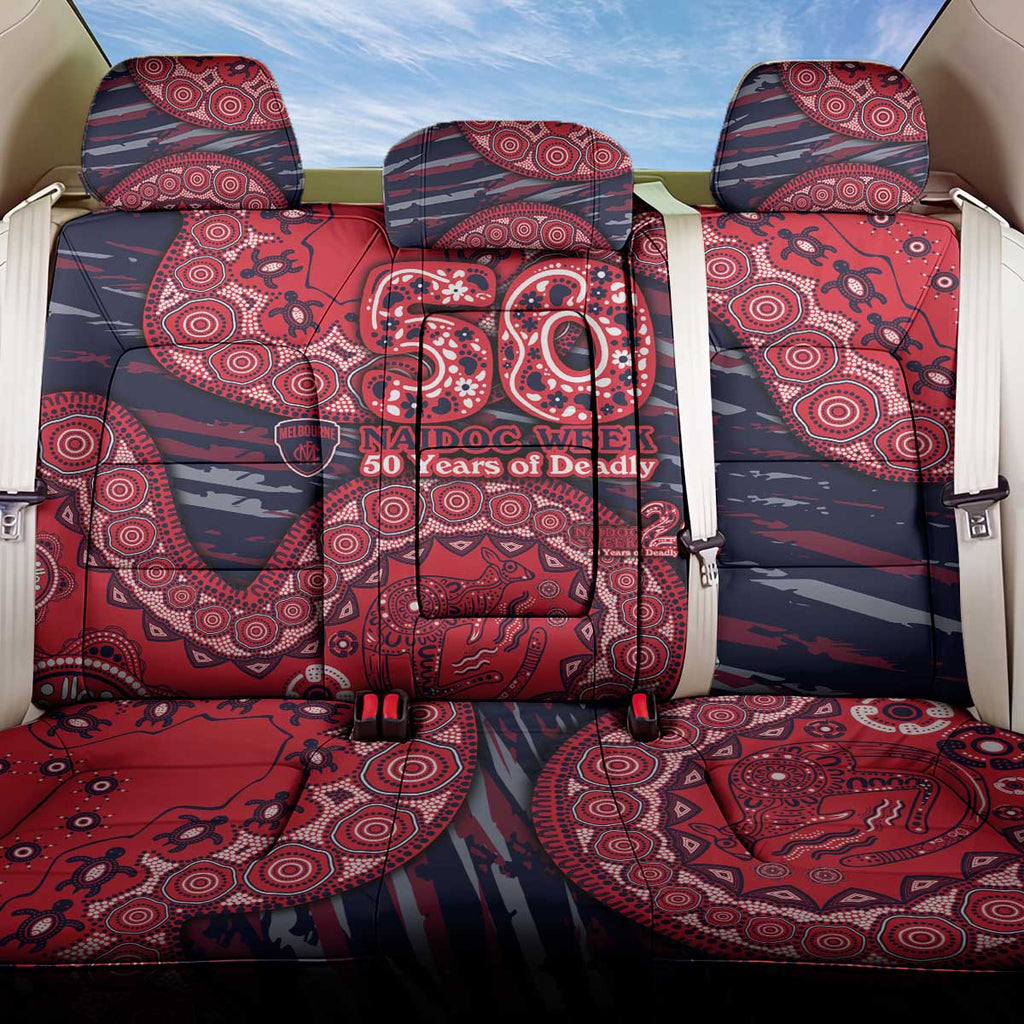 Melbourne Demons NAIDOC Week 2026 Back Car Seat Cover Australian Aboriginal Dot Art Dreamtime Pattern Style