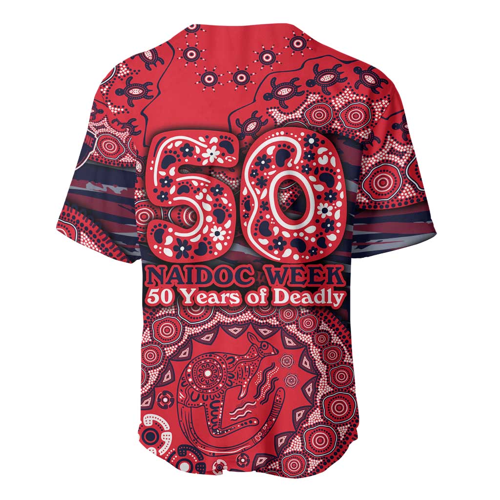 Melbourne Demons NAIDOC Week 2026 Baseball Jersey Australian Aboriginal Dot Art Dreamtime Pattern Style