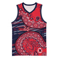 Melbourne Demons NAIDOC Week 2026 Basketball Jersey Australian Aboriginal Dot Art Dreamtime Pattern Style