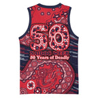 Melbourne Demons NAIDOC Week 2026 Basketball Jersey Australian Aboriginal Dot Art Dreamtime Pattern Style