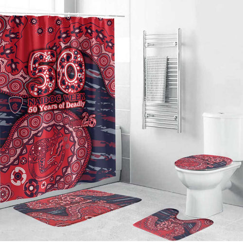 Melbourne Demons NAIDOC Week 2026 Bathroom Set Australian Aboriginal Dot Art Dreamtime Pattern Style
