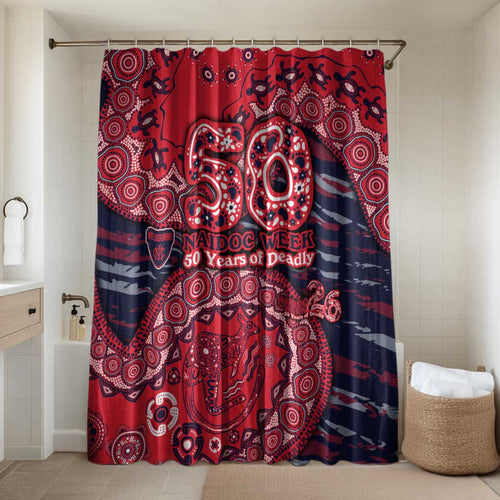 Melbourne Demons NAIDOC Week 2026 Bathroom Set Australian Aboriginal Dot Art Dreamtime Pattern Style