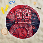 Melbourne Demons NAIDOC Week 2026 Beach Blanket Australian Aboriginal Dot Art Dreamtime Pattern Style