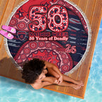 Melbourne Demons NAIDOC Week 2026 Beach Blanket Australian Aboriginal Dot Art Dreamtime Pattern Style