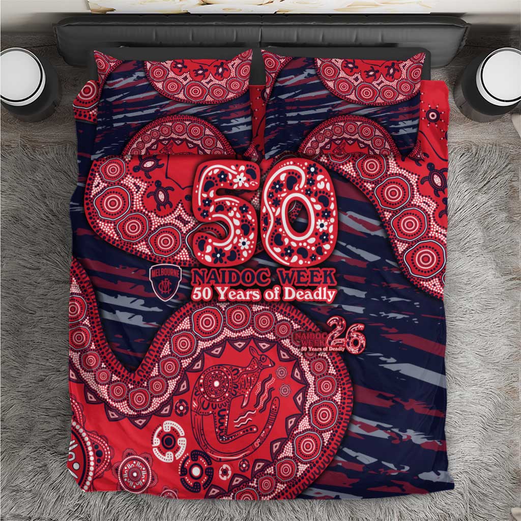Melbourne Demons NAIDOC Week 2026 Bedding Set Australian Aboriginal Dot Art Dreamtime Pattern Style