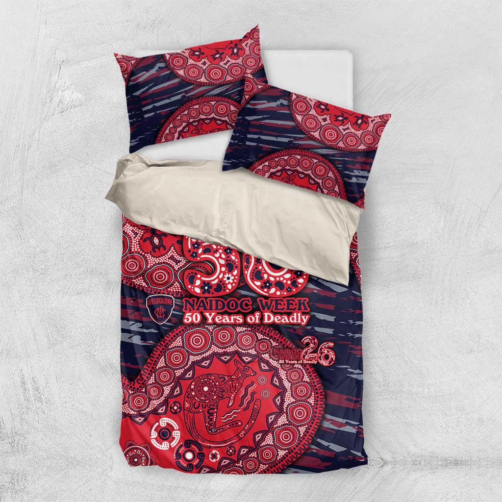 Melbourne Demons NAIDOC Week 2026 Bedding Set Australian Aboriginal Dot Art Dreamtime Pattern Style