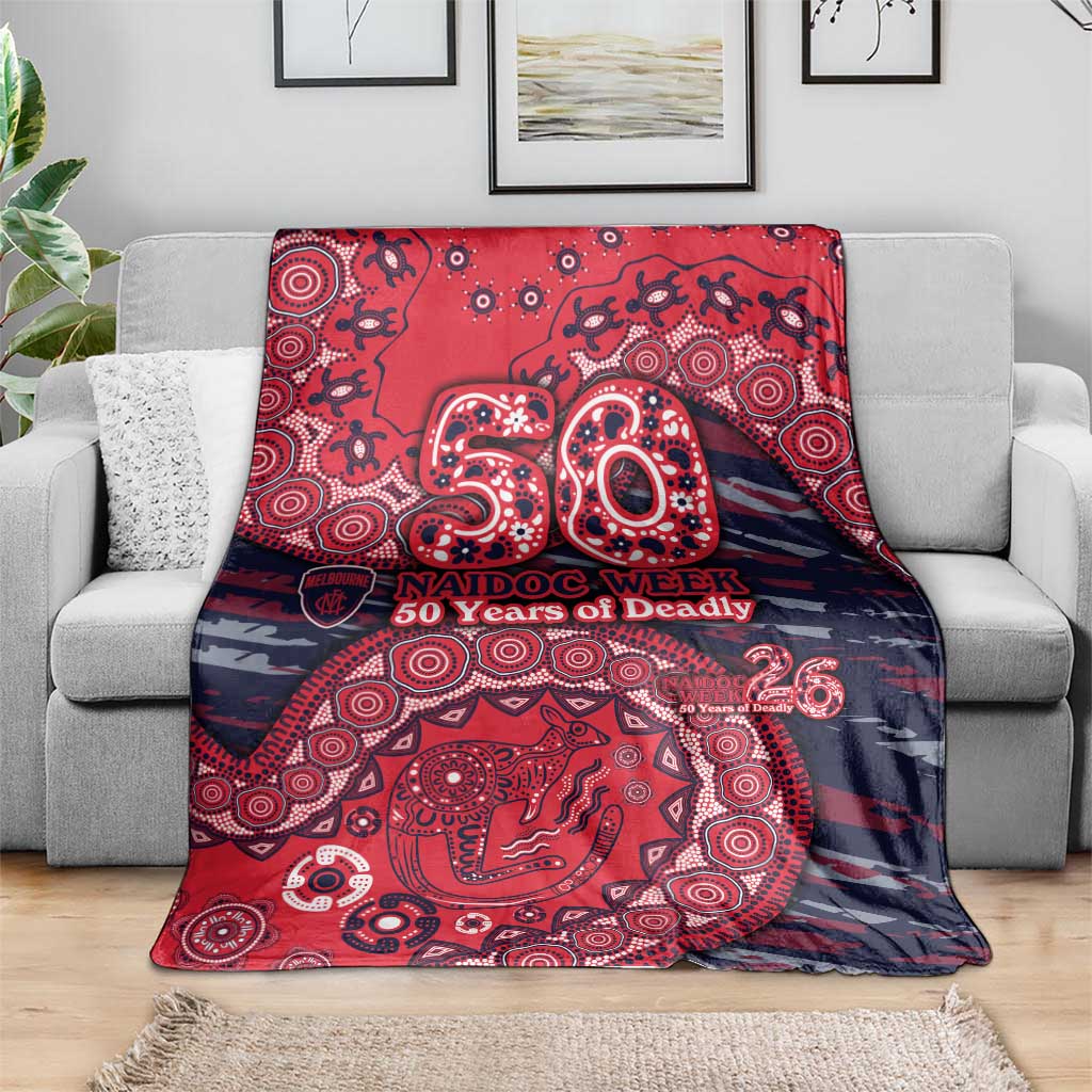 Melbourne Demons NAIDOC Week 2026 Blanket Australian Aboriginal Dot Art Dreamtime Pattern Style