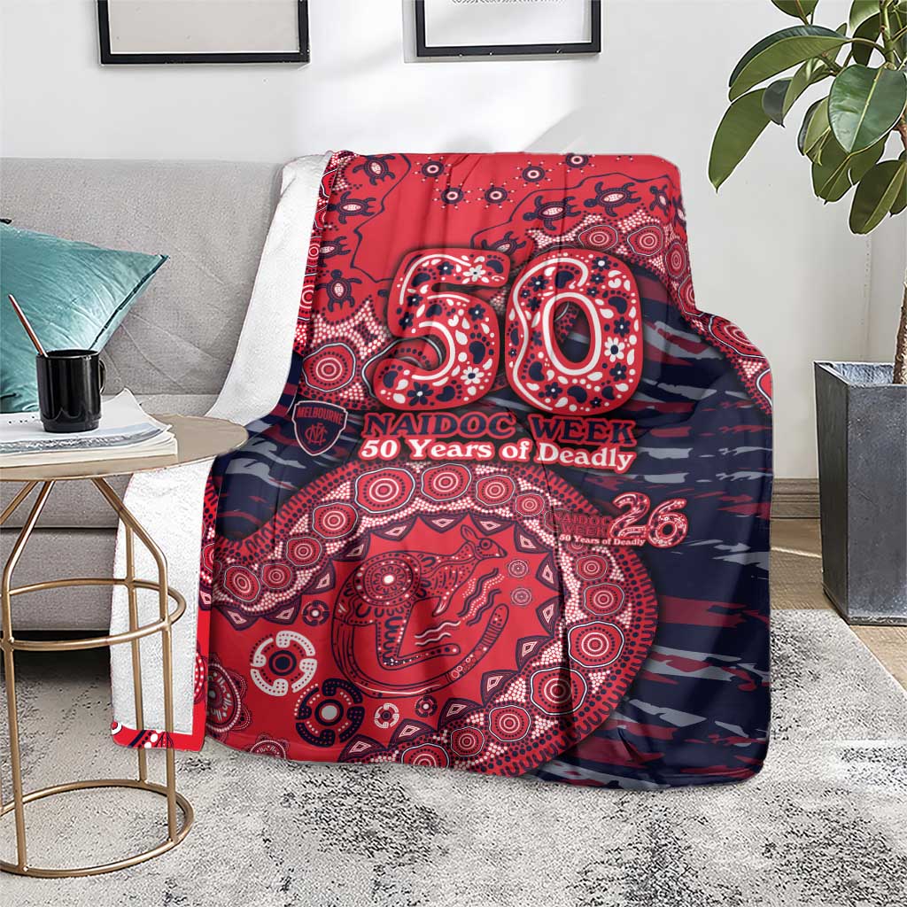 Melbourne Demons NAIDOC Week 2026 Blanket Australian Aboriginal Dot Art Dreamtime Pattern Style
