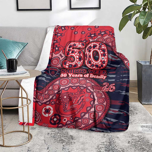 Melbourne Demons NAIDOC Week 2026 Blanket Australian Aboriginal Dot Art Dreamtime Pattern Style